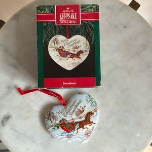 VINTAGE Hallmark “Sweetheart” Keepsake Ornament Holiday Christmas 1991 Porcelain